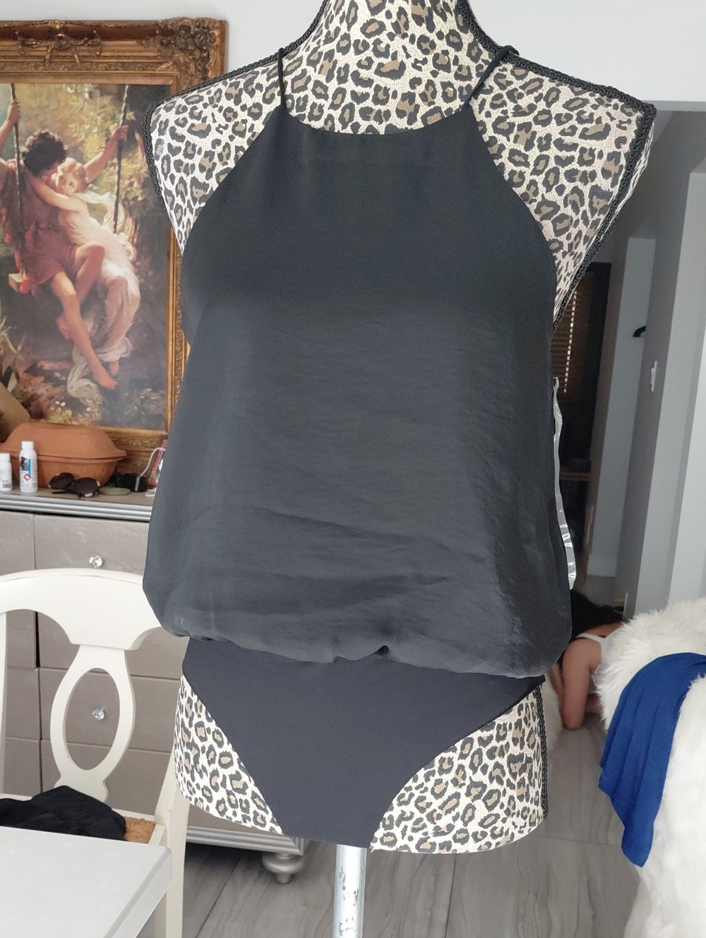Black Halter Neck Women's Bodysuit
